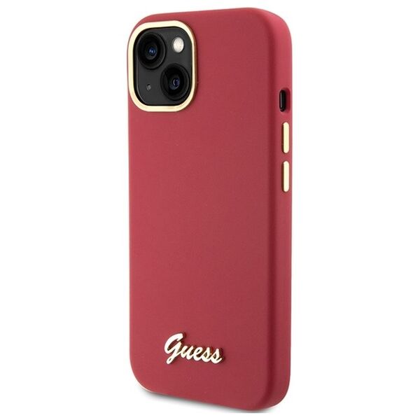 Guess case for iPhone 15 6,1&quot; GUHCP15SSMBSLM magenta HC SILICONE SCRIPT METAL LOGO & FRAME 3666339149048