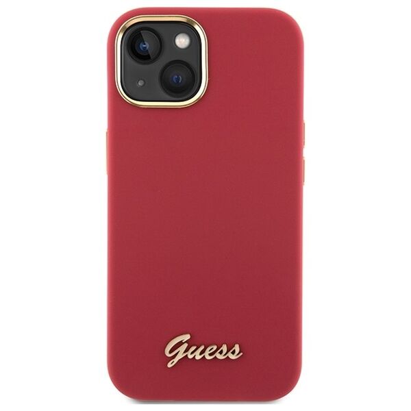 Guess case for iPhone 15 6,1&quot; GUHCP15SSMBSLM magenta HC SILICONE SCRIPT METAL LOGO & FRAME 3666339149048