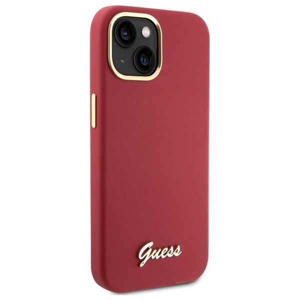 Guess case for iPhone 15 6,1&quot; GUHCP15SSMBSLM magenta HC SILICONE SCRIPT METAL LOGO & FRAME 3666339149048