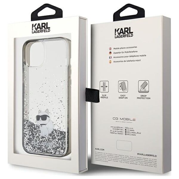 Karl Lagerfeld case for iPhone 15 Plus 6,7&quot; KLHCP15MLKCNSK KARL HC LIQ. GLITTER C TRANSPARENT 3666339164201