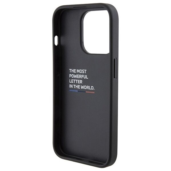BMW case for iPhone 15 Pro 6,1&quot; black BMHCP15LGSPCCK M HC GRIP STAND PU SMOOTH AND CARBON BLACK 3666339204464