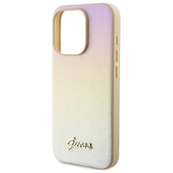 Guess case for iPhone 14 Pro Max 6,7&quot; GUHCP14XPSAIRSD gold HC PU SAFFIANO IRIDESCENT SCRIPT 3666339225056
