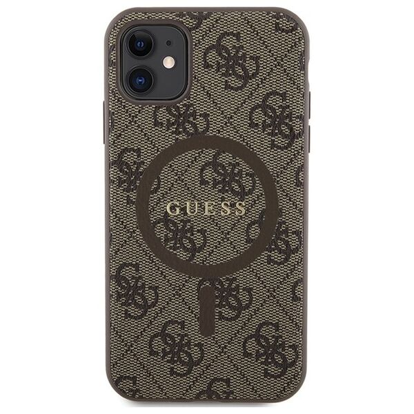 Guess case for iPhone 11 GUHMN61G4GFRW brown HC MAGSAFE PU 4G RING CLASSIC LOGO 3666339226367