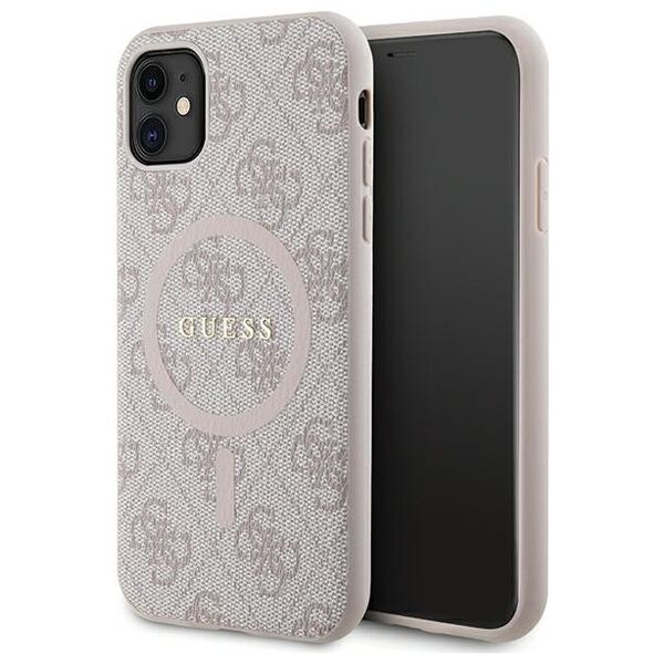 Guess case for iPhone 11 GUHMN61G4GFRP pink HC MAGSAFE PU 4G RING CLASSIC LOGO 3666339226640