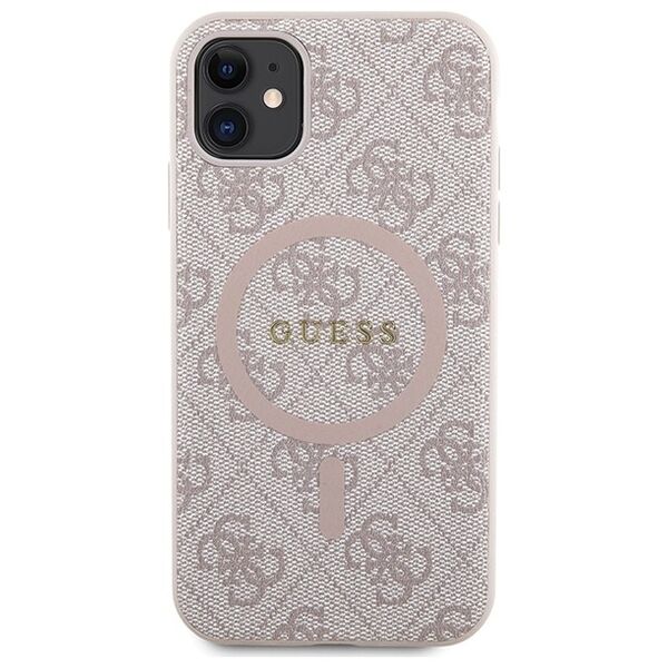 Guess case for iPhone 11 GUHMN61G4GFRP pink HC MAGSAFE PU 4G RING CLASSIC LOGO 3666339226640