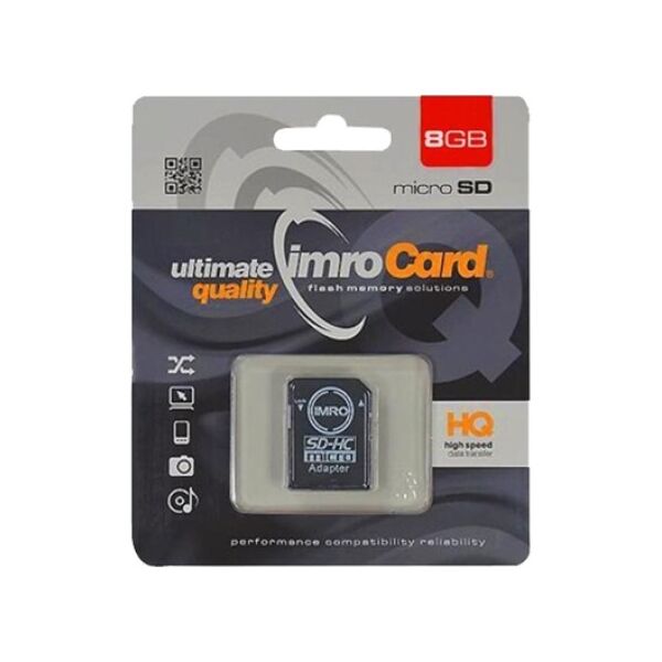 Imro memory card 8GB microSDHC cl. 10 + adapter 5902768015478