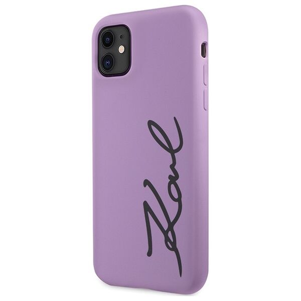 Karl Lagerfeld case for iPhone 11 / Xr KLHCN61SKSVGU purple hardcase Silicone Signature 3666339130602