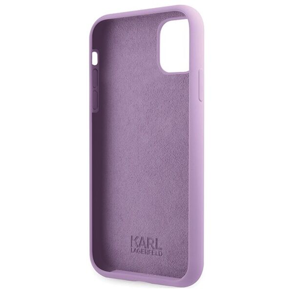 Karl Lagerfeld case for iPhone 11 / Xr KLHCN61SKSVGU purple hardcase Silicone Signature 3666339130602