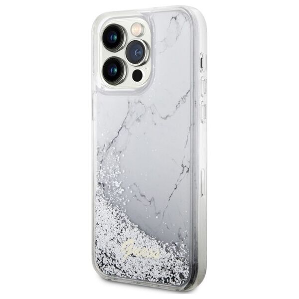 Guess case for iPhone 14 Pro Max 6,7&quot; GUHCP14XLCSGSGH white hard case Liquid Glitter Marble 3666339127336