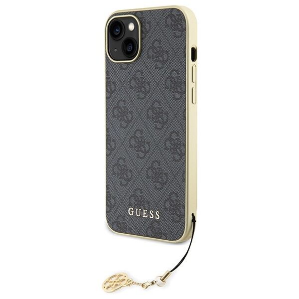 Guess case for iPhone 15 Plus 6.7&quot; GUHCP15MGF4GGR gray hardcase 4G Charms Collection 3666339171674