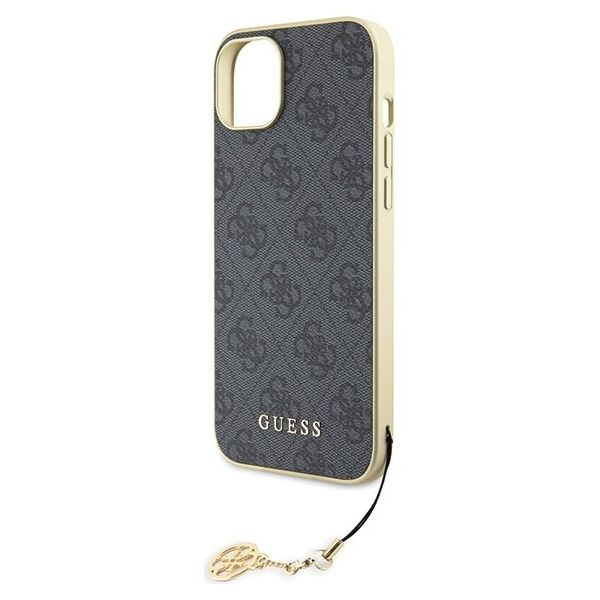 Guess case for iPhone 15 Plus 6.7&quot; GUHCP15MGF4GGR gray hardcase 4G Charms Collection 3666339171674