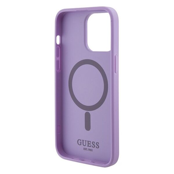 Guess case for iPhone 15 Pro Max 6.7&quot; GUHMP15XPSAHMCU purple hardcase Saffiano MagSafe 3666339155933