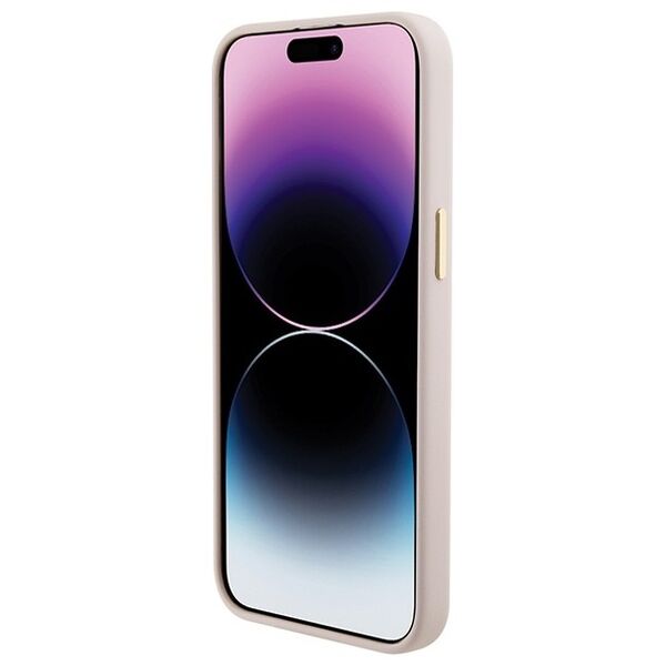 Guess case for iPhone 15 Pro 6,1&quot; GUHCP15LM4DGPP pink HC SILICONE LOGO STRASS 4G 3666339148928