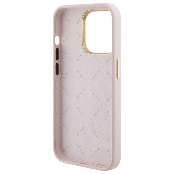 Guess case for iPhone 15 Pro 6,1&quot; GUHCP15LM4DGPP pink HC SILICONE LOGO STRASS 4G 3666339148928