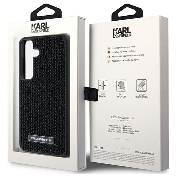 Karl Lagerfeld case for Samsung Galaxy S24 Plus KLHCS24MHDSPRK black HC RHINESTONE LOGO METAL PLATE 3666339241889