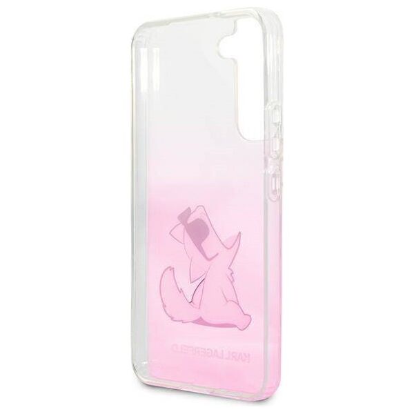 Karl Largerfeld case for Samsung Galaxy S22 Plus KLHCS22MCFNRCPI pink hard case Choupette Eat Gradient 3666339045722