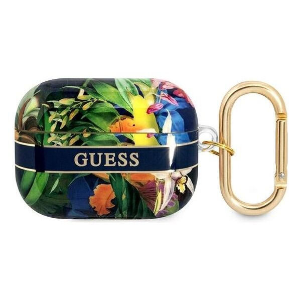 Guess case for Airpods Pro GUAPHHFLB blue Flower 3666339047283
