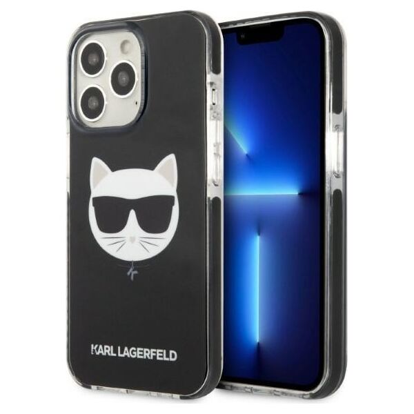Karl Lagerfeld case for iPhone 13 Pro KLHCP13LTPECK black hard case Iconic Choupette Head 3666339048501