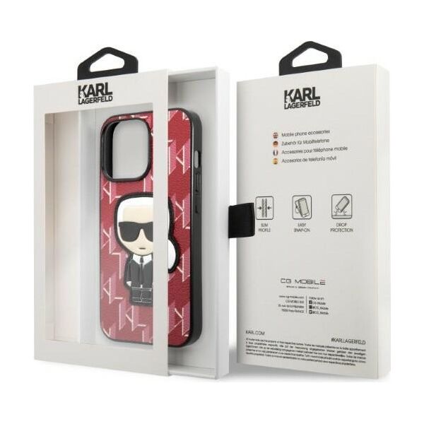 Karl Lagerfeld case for iPhone 13 Pro Max KLHCP13XPMNIKPI red hard case Monogram Iconic Karl 3666339049430