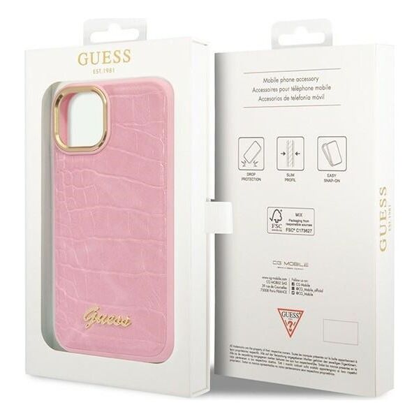 Guess case for iPhone 14 Pro 6,1&quot; GUHCP14LHGJGHA green hardcase Jungle Collection 3666339064426