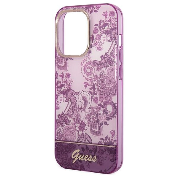 Guess case for iPhone 14 Pro Max 6,7&quot; GUHCP14XHGPLHF fuchsia hardcase Porcelain Collection 3666339064396