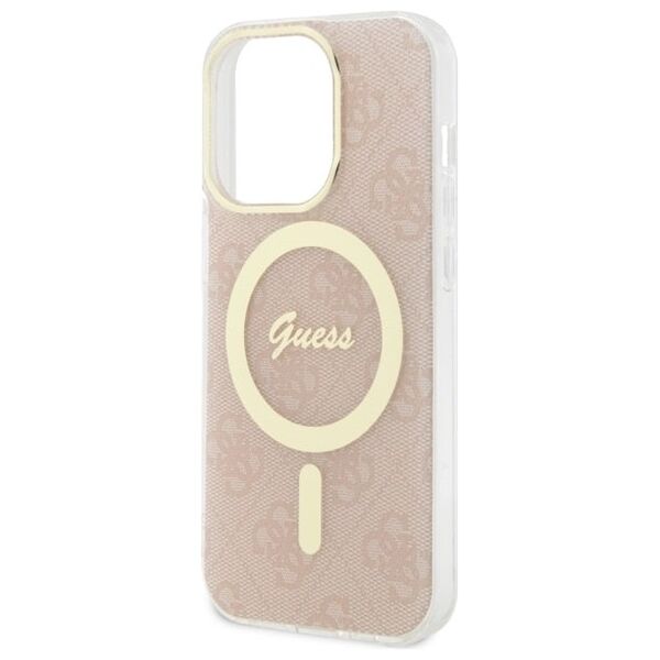 Guess case for iPhone 14 Pro 6,1&quot; GUHMP14LH4STP pink hardcase Magsafe IML 4G 3666339118280