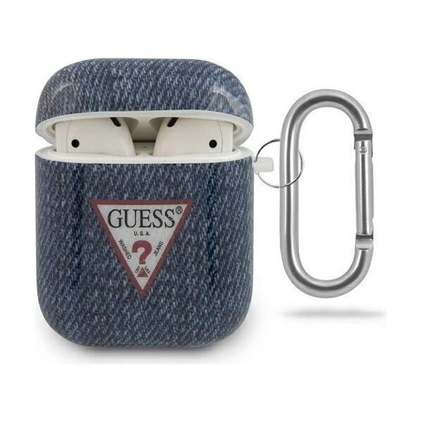 Guess case for AirPods GUACA2TPUJULDB navy blue Jeans Collection 3700740485651
