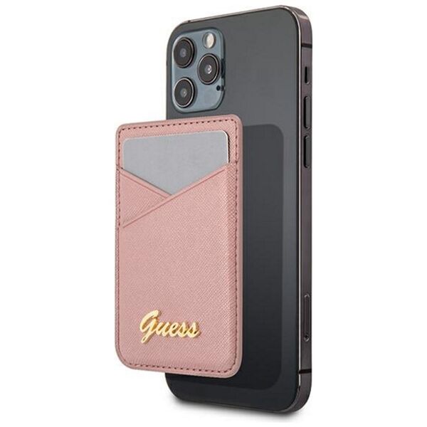 Guess card slot GUWMSSASLPI pink MagSafe Saffiano 3666339006808