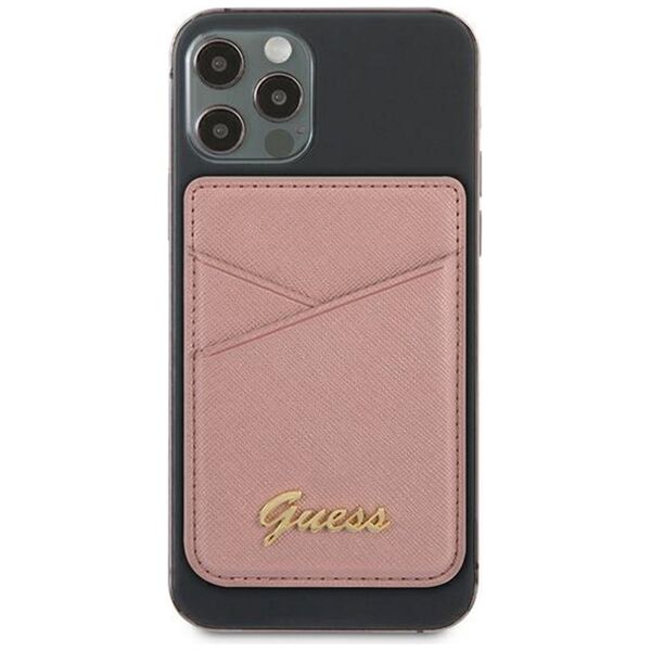 Guess card slot GUWMSSASLPI pink MagSafe Saffiano 3666339006808