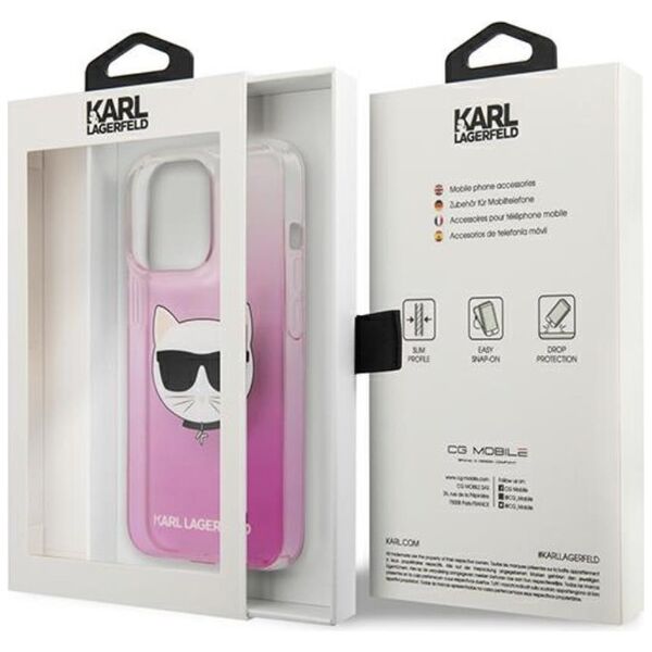 Karl Lagerfeld case for iPhone 13 Pro Max 6,7&quot; KLHCP13XCTRP hardcase pink Choupette Head 3666339028008