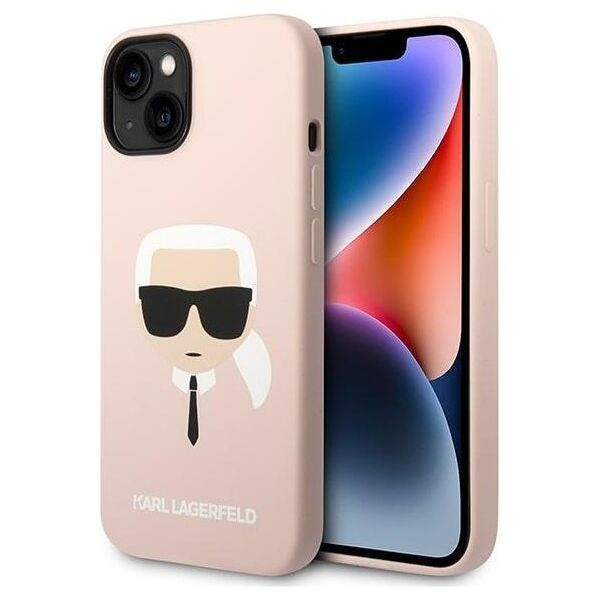 Karl Lagerfeld case for iPhone 14 Pro Max 6,7&quot; KLHMP14XSLKHLP pink HC Silicone Karl Head 3666339078065