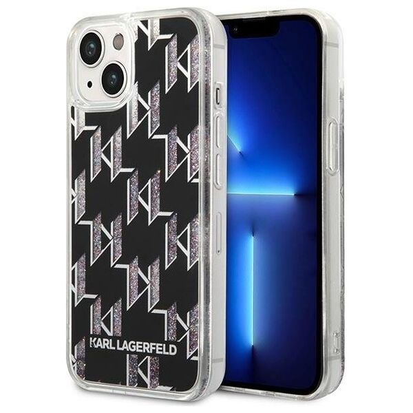 Karl Lagerfeld case for iPhone 14 Pro Max 6,7&quot; KLHCP14XLMNMK black HC Liquid Glitter Monogram 3666339076269
