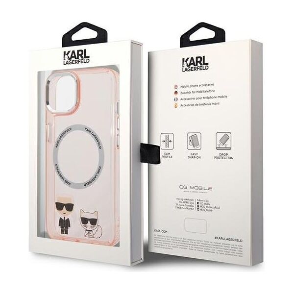 Karl Lagerfeld case for iPhone 14 Pro Max 6,7&quot; KLHMP14XHKCP pink HC Magsafe IML Ring + K&C Logo 3666339087357