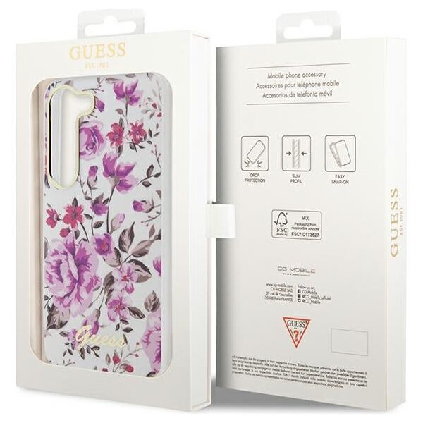 Guess case for Samsung Galaxy S23 Plus GUHCS23MHCFWST white HC IML Flower 3666339117290