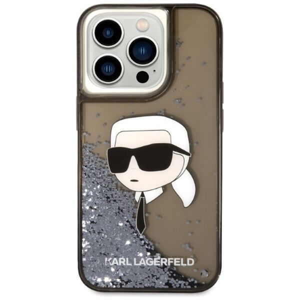 Karl Lagerfeld case for iPhone 14 Pro Max 6,7&quot; KLHCP14XLNKHCK black hardcase Glitter Karl Head 3666339086831