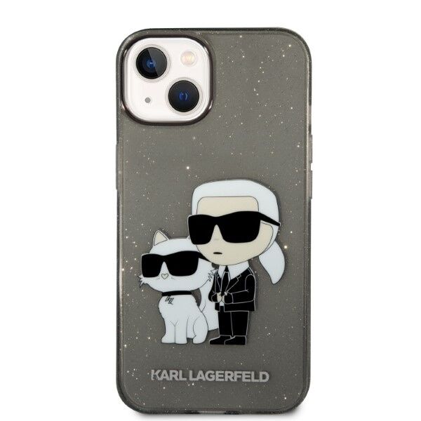 Karl Lagerfeld case for iPhone 14 Plus 6,7&quot; KLHCP14MHNKCTGK black hardcase Gliter Karl&Choupette 3666339087210