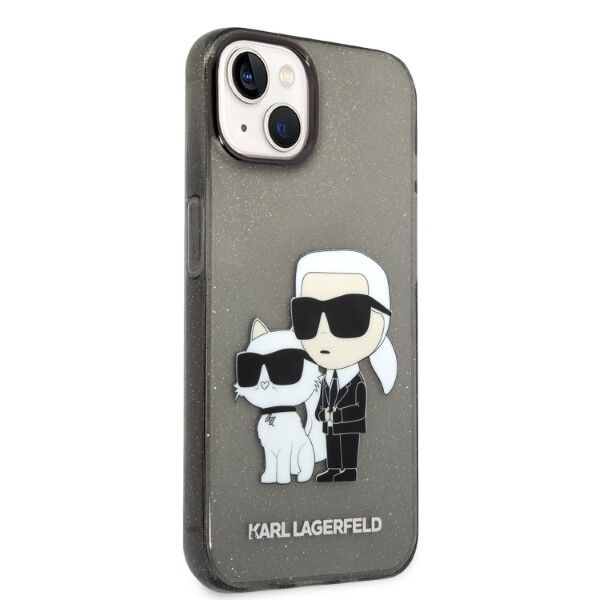 Karl Lagerfeld case for iPhone 14 Plus 6,7&quot; KLHCP14MHNKCTGK black hardcase Gliter Karl&Choupette 3666339087210