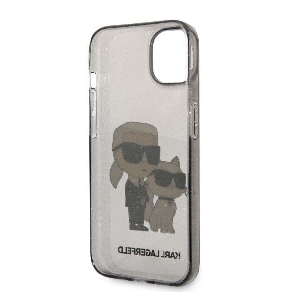 Karl Lagerfeld case for iPhone 14 Plus 6,7&quot; KLHCP14MHNKCTGK black hardcase Gliter Karl&Choupette 3666339087210