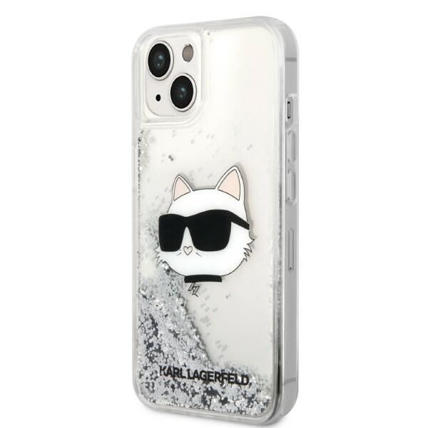 Karl Lagerfeld case for iPhone 14 Plus 6,7&quot; KLHCP14MLNCHCS silver hardcase Glitter Choupette Head 3666339086930