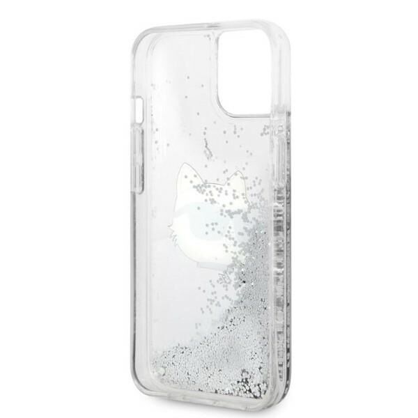 Karl Lagerfeld case for iPhone 14 Plus 6,7&quot; KLHCP14MLNCHCS silver hardcase Glitter Choupette Head 3666339086930