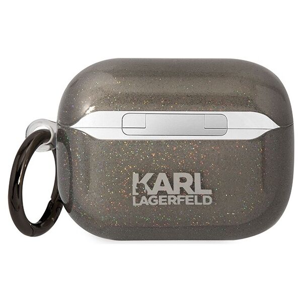 Karl Lagerfeld case for Airpods Pro KLAPHNKCTGK black Gliter Karl & Choupette 3666339088149