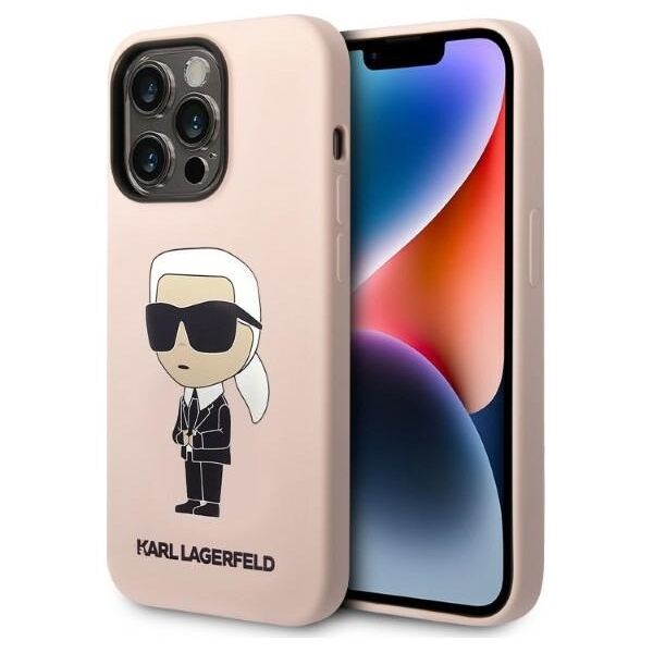 Karl Lagerfeld case for iPhone 14 Pro Max 6,7&quot; KLHMP14XSNIKBCP pink hardcase Silicone Ikonik Magsafe 3666339087678
