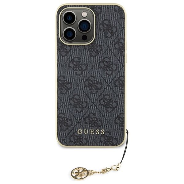 Guess case for iPhone 15 Pro Max 6,7&quot; GUHCP15XGF4GGR gray HC PU 4G Charm 3666339171698