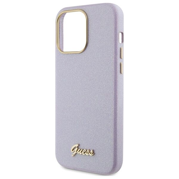 Guess case for iPhone 15 Pro 6.1&quot; GUHCP15LPGMCSL lilac hardcase Glitter Glossy Script 3666339155360