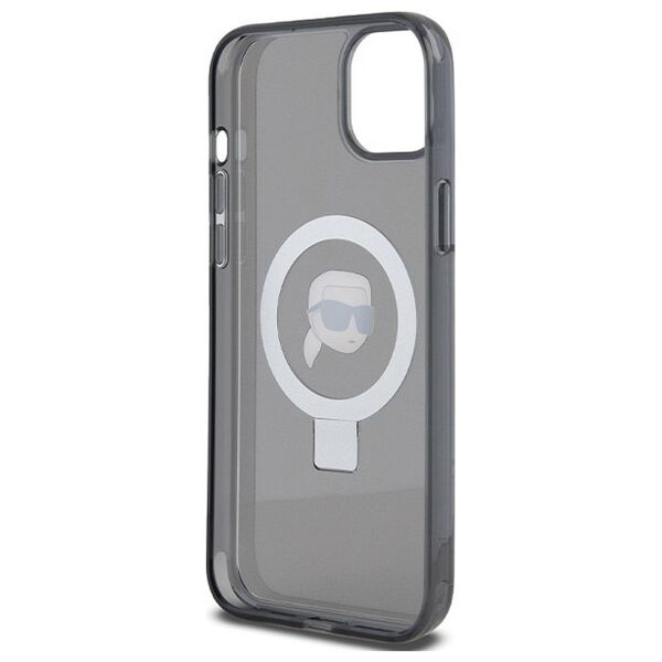 Karl Lagerfeld case for iPhone 15 Plus 6,7&quot; KLHMP15MHMRSKHK black HC MAGSAFE RINGSTAND KH 3666339168407