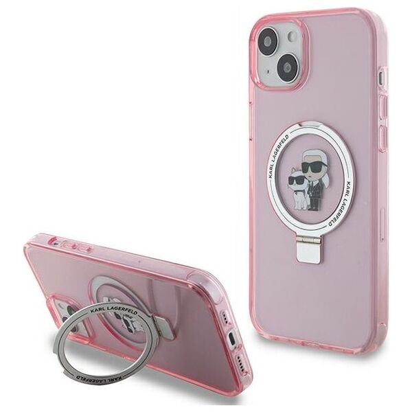 Guess case for iPhone 15 Plus 6,7&quot; KLHMP15MHMRSKCP pink C MAGSAFE RINGSTAND KC 3666339169008