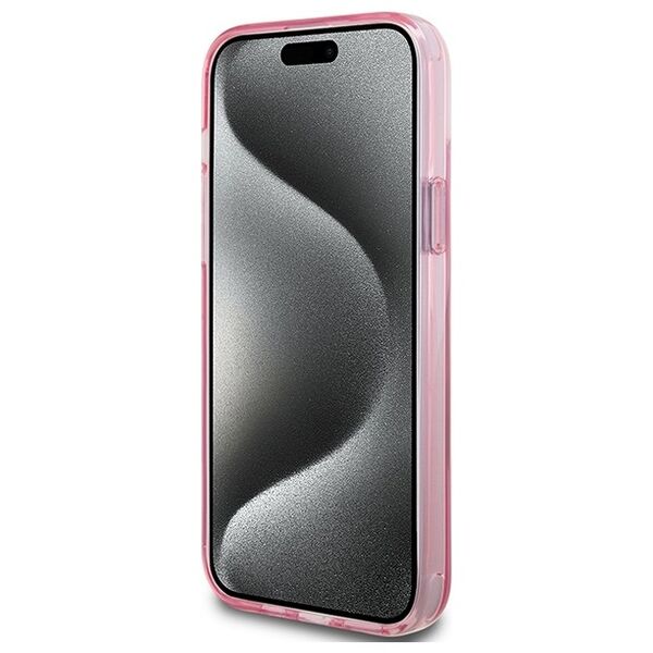 Guess case for iPhone 15 Plus 6,7&quot; KLHMP15MHMRSKCP pink C MAGSAFE RINGSTAND KC 3666339169008