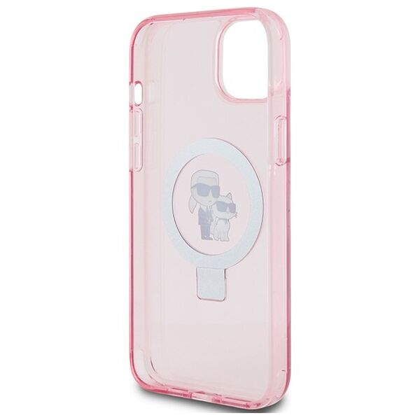 Guess case for iPhone 15 Plus 6,7&quot; KLHMP15MHMRSKCP pink C MAGSAFE RINGSTAND KC 3666339169008