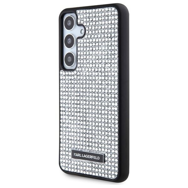 Karl Lagerfeld case for Samsung Galaxy S24 KLHCS24SHDSPRS silver HC RHINESTONE LOGO METAL PLATE 3666339241902