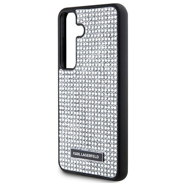 Karl Lagerfeld case for Samsung Galaxy S24 KLHCS24SHDSPRS silver HC RHINESTONE LOGO METAL PLATE 3666339241902